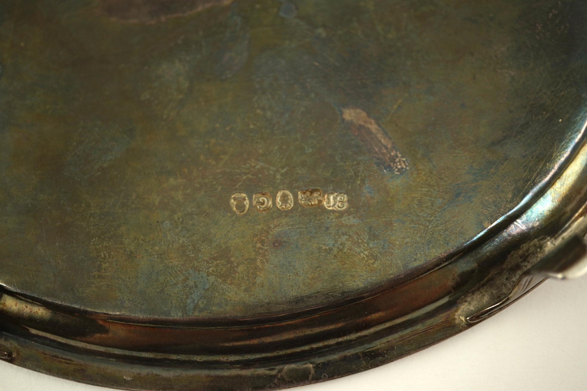 A George III silver oval teapot and matching oval stand, by John Eames
